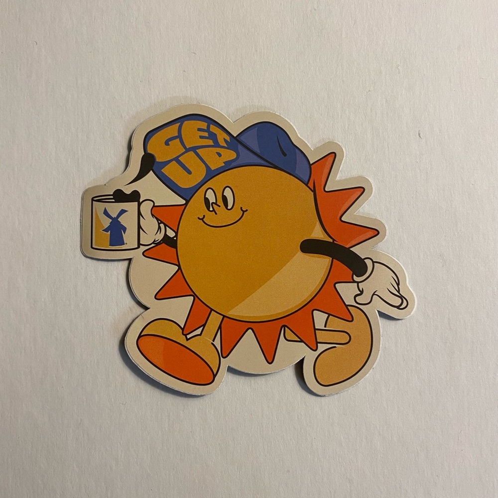 DUTCH BROS get up sun sticker